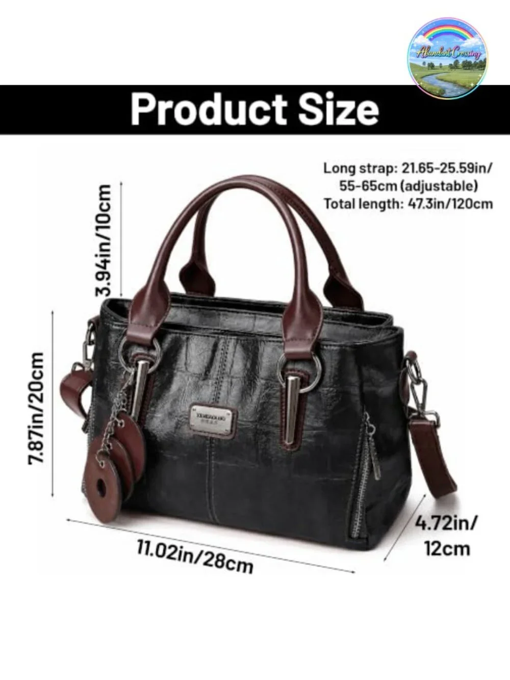 Vegan Leather Tote Bag for Women Satchel Shoulder Bag Travel Purse with